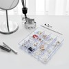 carrotez Small Stackable Jewelry Organizer Tray, 16 Grid, Clear Plastic