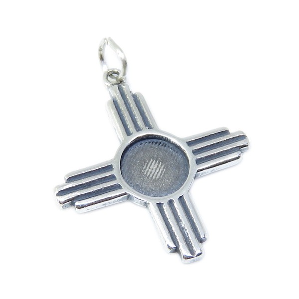 Zia sterling silver charm pendant .925 x 1 Sacred Sun Symbol charms
