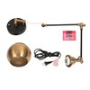 GEPOW Black Gold Swing Arm Wall Sconce, Modern Plug-in or