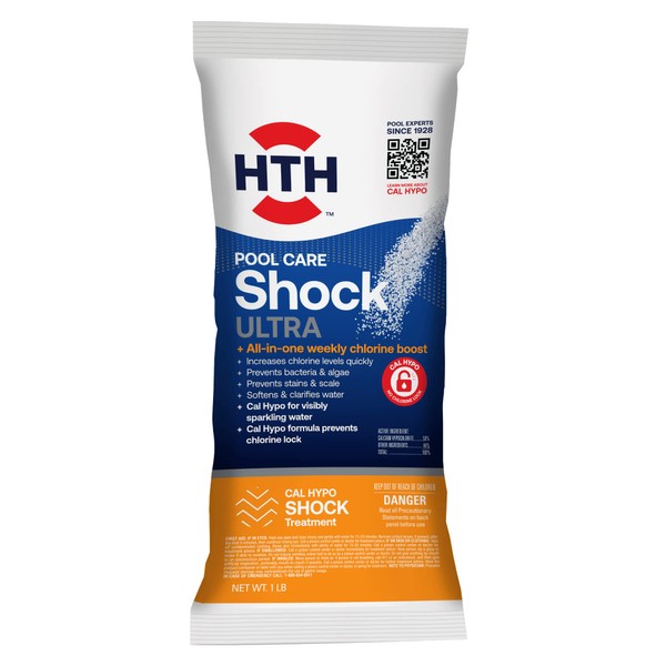 HTH 52039 Swimming Pool Care Shock Ultra, Swimming Pool Chemical, Cal Hypo Formula, 1lb