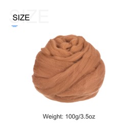 METALLIXITY Felting Wool Bulk (100g/3.5oz), Natural Wool Needle Felting Wool - for Weaving, Handcrafts, and DIY Creations, Light Brown