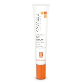 Andalou Naturals Luminous Eye Serum, Brightening Eye Cream for Dark Circles and Puffiness, Vitamin C, Caffeine & Goji Glycopeptides for a Lighter, Tighter, Brighter Appearance, 0.6 Ounce