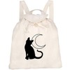 Azeeda 'Cat & Moon' Canvas Rucksack/Backpack (RK00010292)