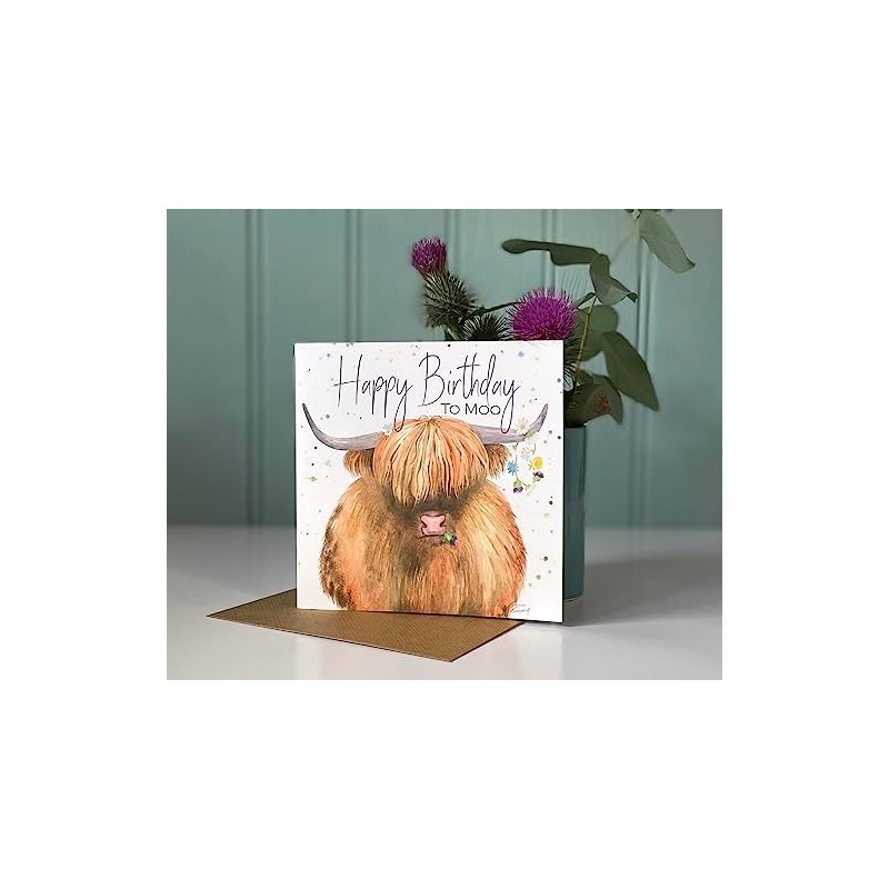 Happy Birthday to Moo Highland Cow Card