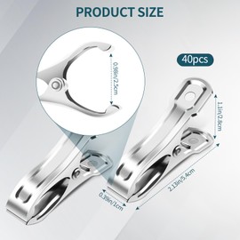 40 PCS Stainless Steel Garden Clips, Heavy Duty Greenhouse Clamps for Netting, Strong Grip to Secure Shade Cloth or Plant Cover on Garden or Greenhouse Hoops