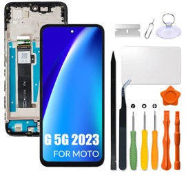 Replacement for Motorola Moto G 5G 2023 LCD Screen with Frame for Moto XT2313 XT2313-6 XT2313-3 XT2313-4 Screen Touch Digitizer Assembly LCD Display with Repair kit(Black with Frame)