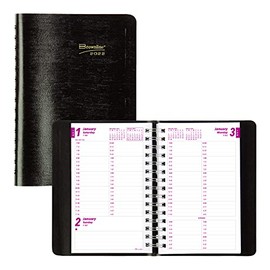 Brownline 2022 Essential Daily Planner, Appointment Book, 12 Months, January to December, Twin-Wire Binding, 8" x 5", Black (CB800.BLK-22)