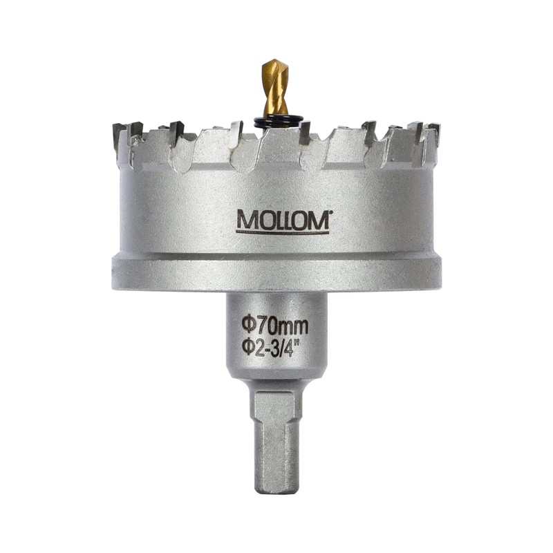 Mollom (2-3/4''|70mm) Heavy Duty Carbide Hole Saw with 2 Pilot