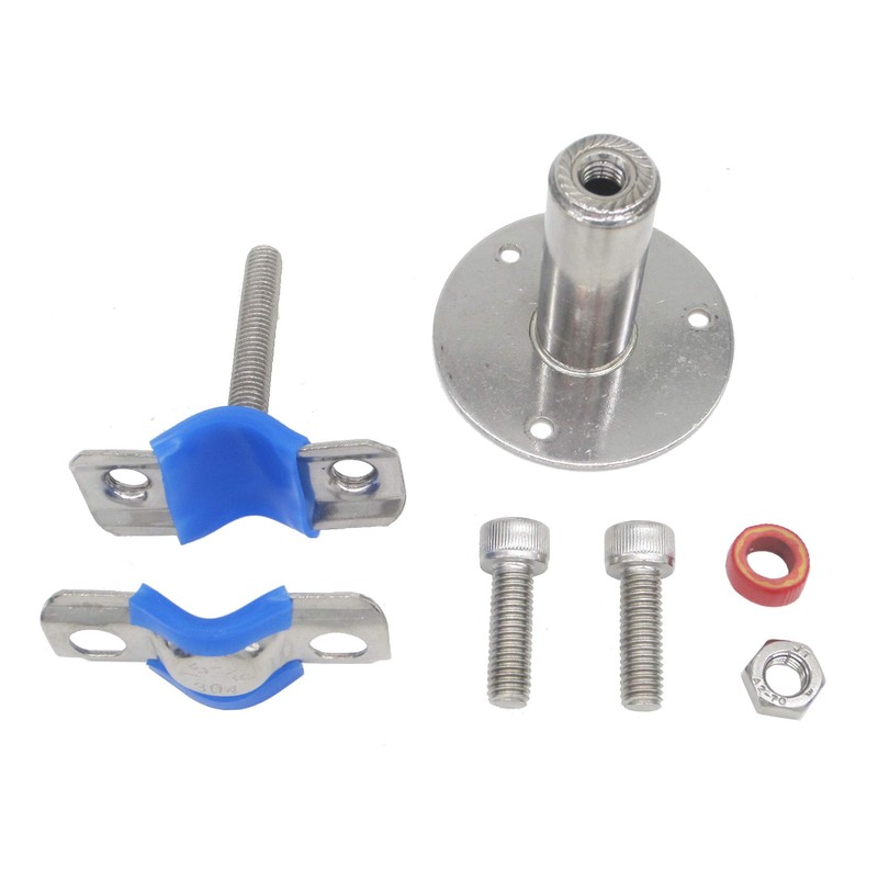 Stainless Steel Height-Adjustable Pipe Clamp - Wall/Ceiling Mounting for 32