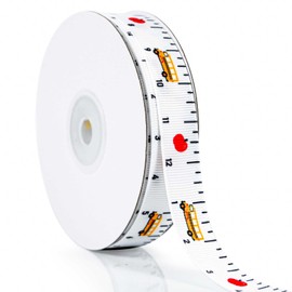 2 Rolls 20 Yards Back to School Ribbon for Crafts 3/5 Inch Wide, Teacher Ribbon for Gift Wrapping Pencil Ruler Back to School Decorations (Ruler)