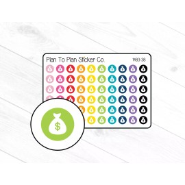 Homemade 1483-38~~Money Bag Icon Planner Stickers.