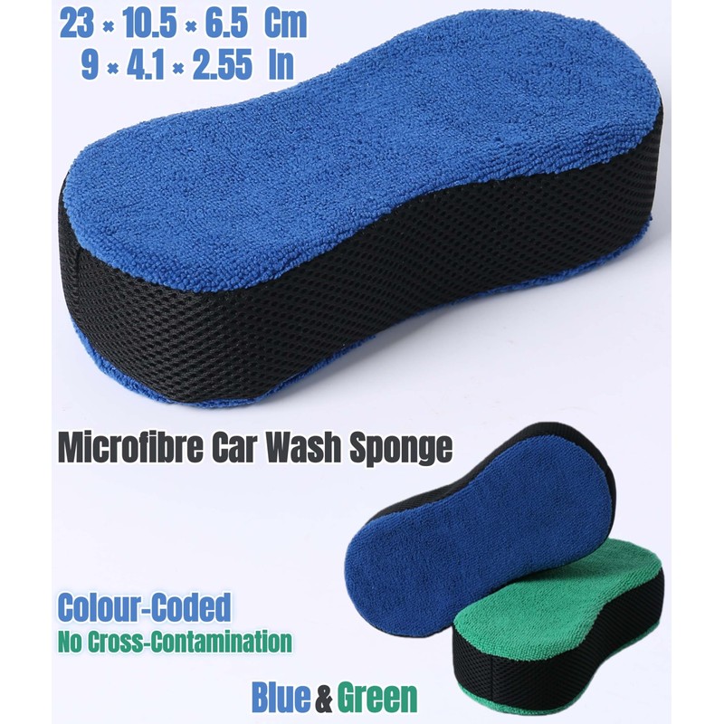 K-STH (5 Pack) Microfibre Car Cleaning Sponges & High-Density Car