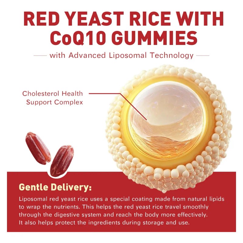 Geeoasis Red Yeast Rice Con Coq10 Gomitas Sin Azúcar