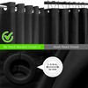 Curoayood no Hook Black Shower Curtain for Bathroom,Machine Washable Light
