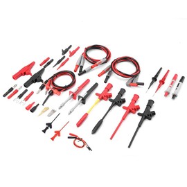 Kit de Sonda de Prueba para Multímetro P1600E 15 en 1 Gancho de Sonda para Multímetro Kits de Cables de Prueba Cable de Prueba BNC Reemplazable Enchufable Cable de Prueba de Conector Tipo Banana