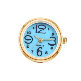 JewelryWe Ring Watch Finger Watch Women's Ultra Thin Round Analogue Quartz Ring Watch Adjustable Finger Ring Watch Ring with Digital Dial, Gold-Blue, Bracelet