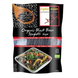 Explore Asian 100% Organic Gluten Free Black Bean Spaghetti 200g (Pack of 2) by Explore Asian