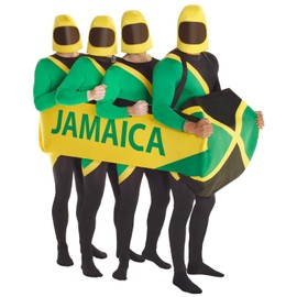 Morph MPJAL 5.4-5.9-Inch Morphsuit Fancy Dress (Large) Power Ranger Adult Bobsled, Unisex, Solid, Jamaican Bobsleigh Suit