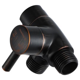 G-Promise Solid Metal Shower Arm Diverter for Hand Held Showerhead and Fixed Spray Head, G 1/2 3-Way Bathroom Universal Diverter System Replacement Part (Oil Rubbed Bronze)