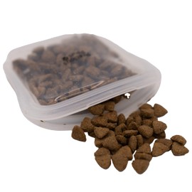 Precious Paws Dog Training Silicone Zipper Treat Bag Pouch | Reusable Silicone Zipper Bag for Dry or Wet Dog Treats/Food, Sealable Training Treat Bag for Dogs Cats Pets