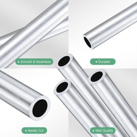 M METERXITY 3-Pack 300mm 6063 Aluminum Round Tube, 12mm ID 18mm OD Seamless Aluminum Tubing for Construction/Machining/DIY Crafting, Metal Straight Pipe [0.47"x0.71"x12"]