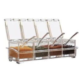 Círculo Especiero Organizador Con 4 Recipientes Multiuso Para Cocina