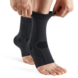 CAMBIVO Sprunggelenkbandage 2 Pack, Knöchelbandage Damen und Herren, Bandage Fußgelenk Linderung von Fußschmerzen, Fußbandage geeignet für Fitness, Alltag und Arbeit