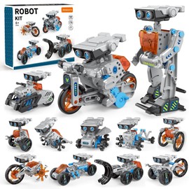Jiakora 12-in-1 STEM Roboter Set Spielzeug, DIY Elektroroboter Lernspielzeug für Kinder ab 8 Jahren, 202 Stücke Wissenschaftliche Bausätze Experimente Spielzeug, Geschenke für Jungen und Mädchen
