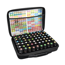 Esoes Essential Oil Storage, 60 Grid Essential Oil Carrying Case, Hard Case, Essential Oil Travel Bag, Essential Oil Organizer for Bottles, 5ml, 10ml, 15ml, black, Green
