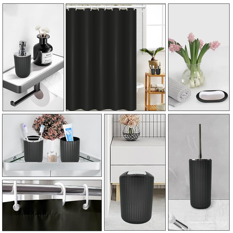 Black Bathroom Accessories Set, 9-Piece Bathroom Accessory Sets Complete with