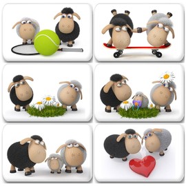 Merchandise for Fans Funny 3D Sheep Fridge Magnets 7 x 4.5 cm Pack of 6 for Memo Board Notice Board Magnetic Whiteboard