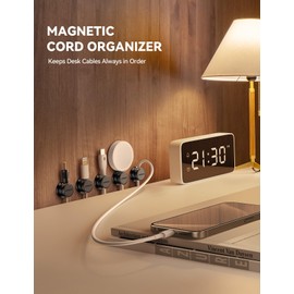 JOYROOM 9 Pack Cable Management Cord Organizer, JOYROOM Magnetic Cable Clips Adhesive Wire Holder Keeper, Under Desk Cord Hider for Nightstand Desktop Wall Phone Charging USB Car Workspace Office Accessories