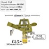 360° Rotating Impact Rain Gun Sprinkler Head, 1/2–2 Inch Thread
