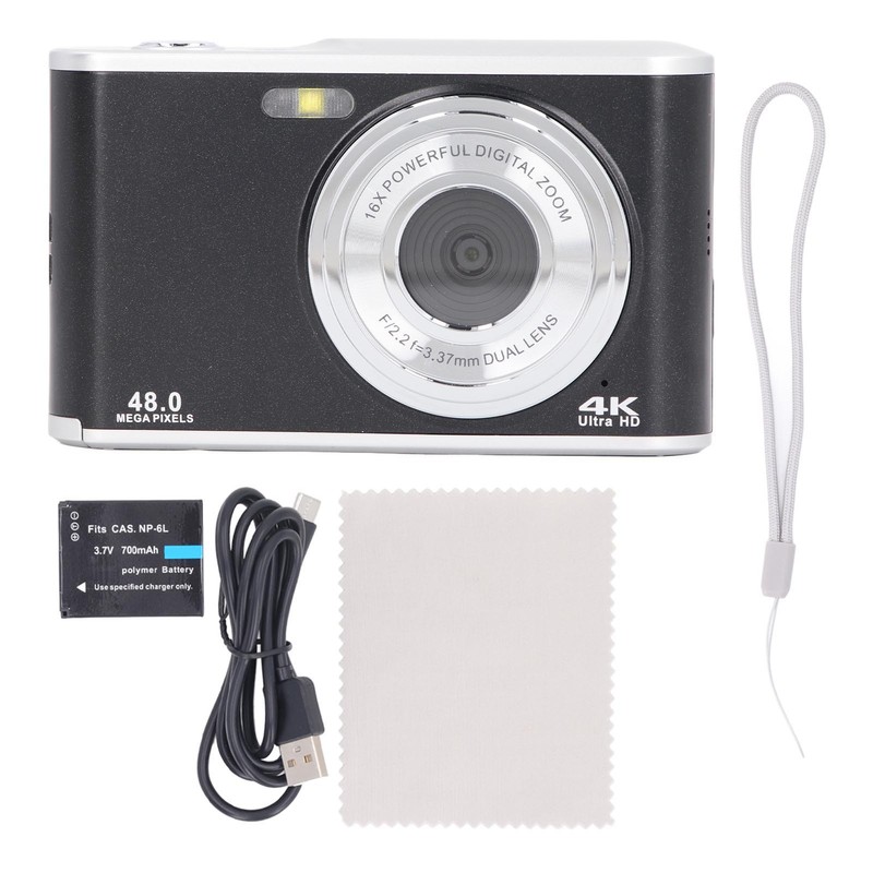 Pocket Camera 48MP 4K Ultra HD Dual Lens 16x Zoom