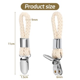 Pavlleen Pack of 8 towel clips, hanger for towels, tea towel holder, hooks for towels, towel clips with loops, towel hanger without sewing, beige hooks