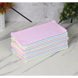 Fashiol 6-Pack 100% Cotton Face Cloths, Reusable Absorbent Washcloths for Sensitive Skin, Facial Makeup Remover Towels for Unisex (10.5 x 10.5 Inch)