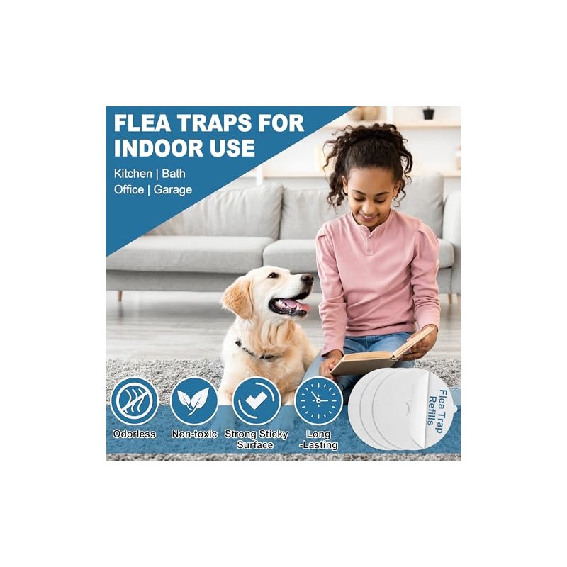 15 Pack Flea Trap Refills, 6" Replacement Glue Boards, Flea