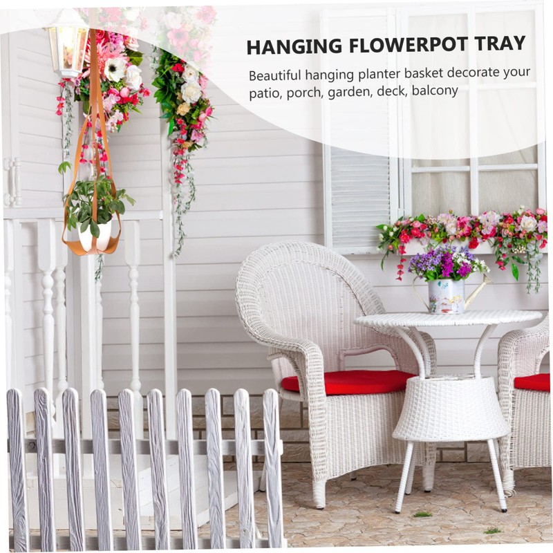 NOLITOY Hanging Planter Leather Sling for Use Flower Pot Holder