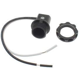 2 Pack E12 Lamp Holder Candelabra Base and Lamp Shade Collar Ring Keyless Phenolic with 6 inch Lamp Socket Wire Leads [FDXGYH,Black]