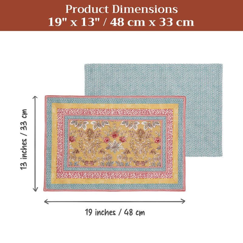 Maison d' Hermine Placemats Set of 4 Reusable 100% Cotton