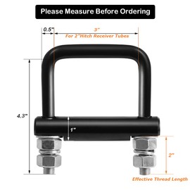 CZC AUTO Hitch Clamp Anti-Rattle Stabilizer 2 Inch Hitch Tightener Clamp for Hitch Cargo Carrier Bike Rack Trailer Ball Mount