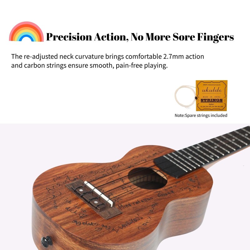 TODO Concert Ukulele Solid Mahogany Top 23 Inch : The