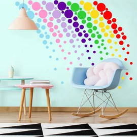 Polka Dots Wall Decals (259Dots) Vinyl Wall Stickers Dots Wall Decals Rainbow Colors Circle Wall Stickers Classroom Wall Decals Playroom Wall Decals Primary Colors