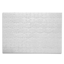 White Blank Puzzle Design and Paint Yourself - Blank Puzzle with 120 Pieces, 29 x 20 cm - Glossy Surface with Glitter Particles