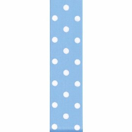 Offray, Blue Grosgrain Polka Dot Craft Ribbon, 1 1/2-Inch x 9-Feet