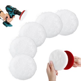 AiQInu 7-Piece Polishing Attachment Cordless Screwdriver Set, 125 mm Polishing Disc, Drill Polishing Pad, Wool Polishing Plate, Car Polishing Hood for Car Polishing Grinding and Waxing, with M14 Drill