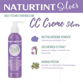Naturtint. No Rinse Violet Mattifying CC Cream | Eliminates Unwanted Yellow and Copper Tones in Blonde, White and Bleached Hair | 95.8% Natural Ingredients | 200ml