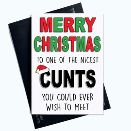 Funny Rude Christmas Cards Merry Christmas C*nt Card for Friend Christmas Colleague Card Boyfriend Xmas Card Merry Xmas Banter Jokes PC651