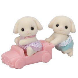 Sylvanian Families EPOCH Doll, Twins of Flora Rabbit, U-104, ST Mark Certified, Ages 3 and Up, Toy