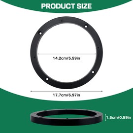 vvag 6.5" Speaker Spacer Ring, Universal ABS Plastic 2‑Pack Car Speaker Adapter Mounting Bracket Spacer – Adds Depth, Enhances Sound Clarity, Easy Install on Most Vehicles